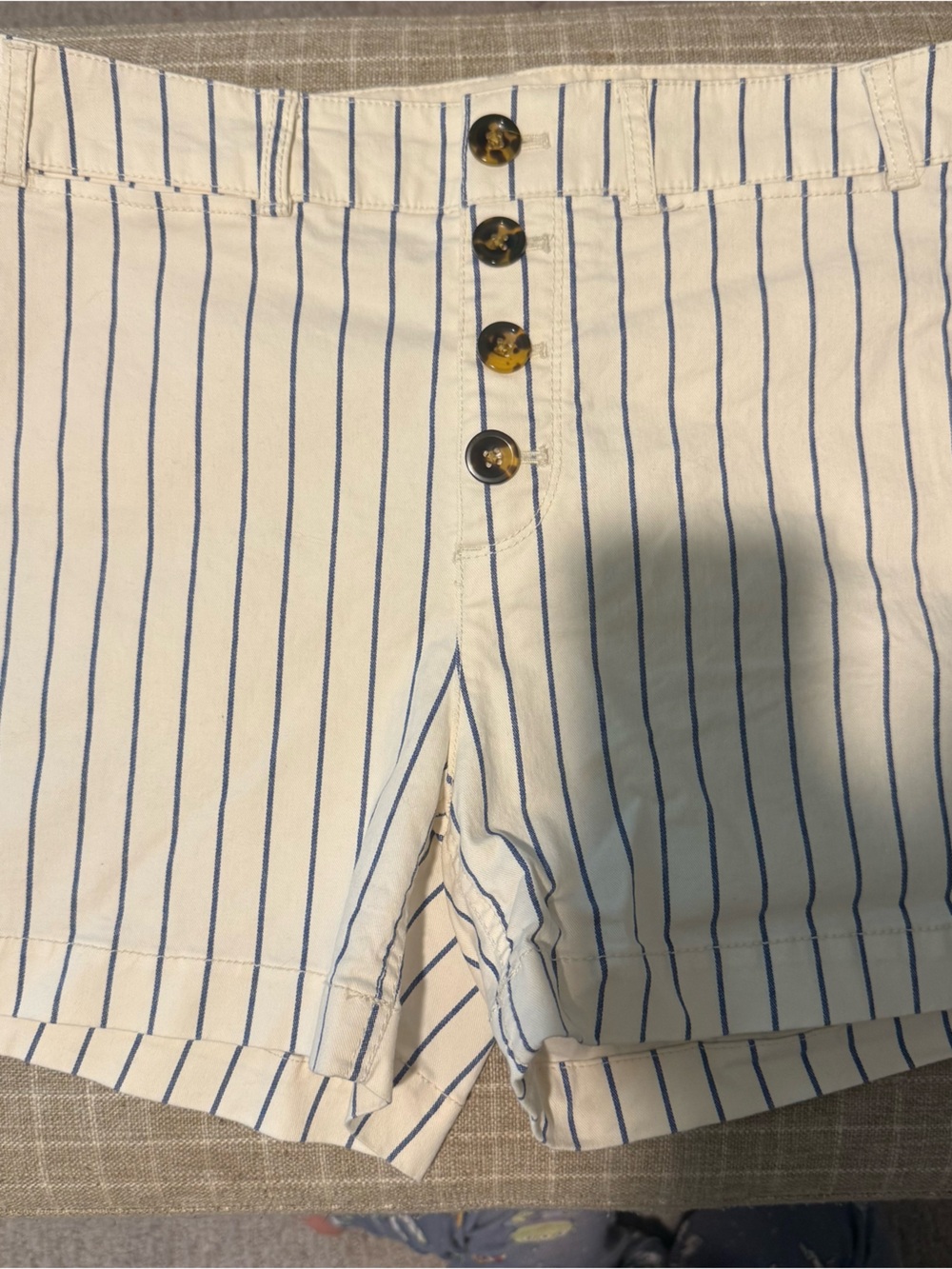 Old Navy Cream and Navy Logo Cotton Top